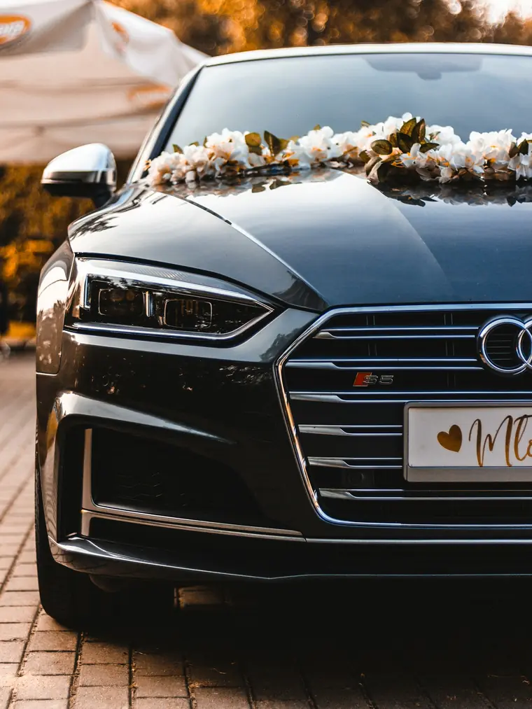 Luxury sedan decorated for a Walima